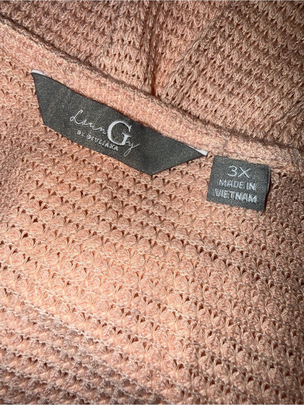 Boutique Women’s Soft Pink Waffle Knit V-Neck Faux Wrap Top - Picture 4 of 4